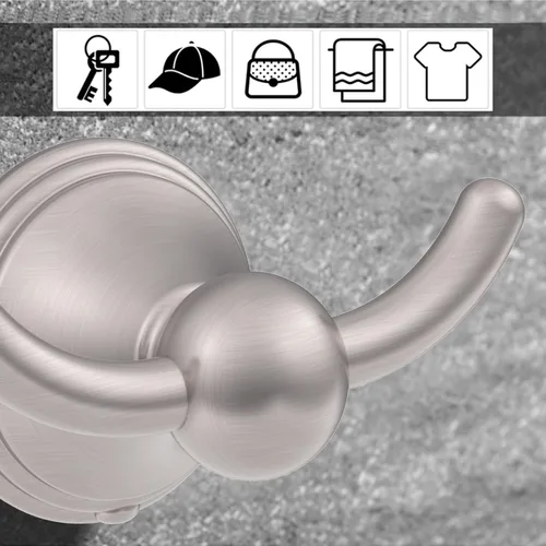 Miniatura 4 de Asidrama Ganchos para toallas de baño, ganchos de níquel satinado cepillado para cocina, ducha, puerta, montaje en pared, exquisitos ganchos