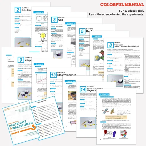 Miniatura 5 de Teenii Kit de electricidad y magnetismo para niños, experimentos científicos STEM con circuitos eléctricos, juguete educativo de física, juego