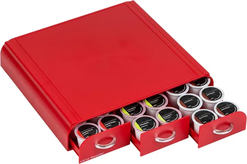 Mind Reader Organizador de cápsulas de café de un solo servicio con 3 cajones, capacidad para 36 cápsulas, para encimera, 13.5"L x 12.25"W x 2.5"H,