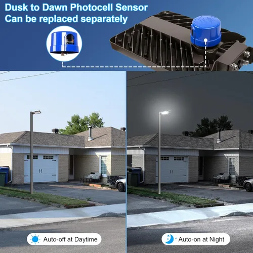 Miniatura 2 de 240 W LED estacionamiento luz muñón montaje atardecer a amanecer 5000K LED estacionamiento luces al aire libre área comercial seguridad IP65