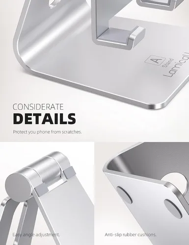 Miniatura 6 de Lamicall Soporte de teléfono universal ajustable., Plateado