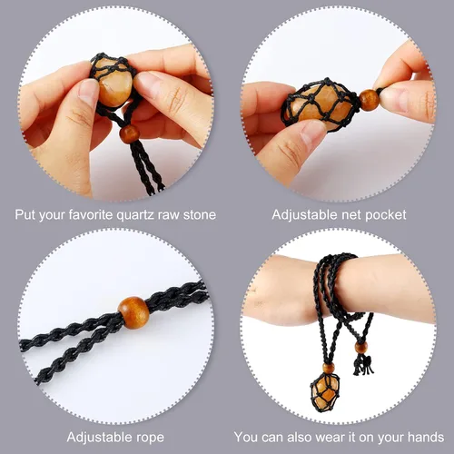 Miniatura 3 de Shappy 3 piezas de cordón de collar vacío soporte ajustable colgante de piedra colgante collar cordón para cristales DIY joyería pulsera accesorio