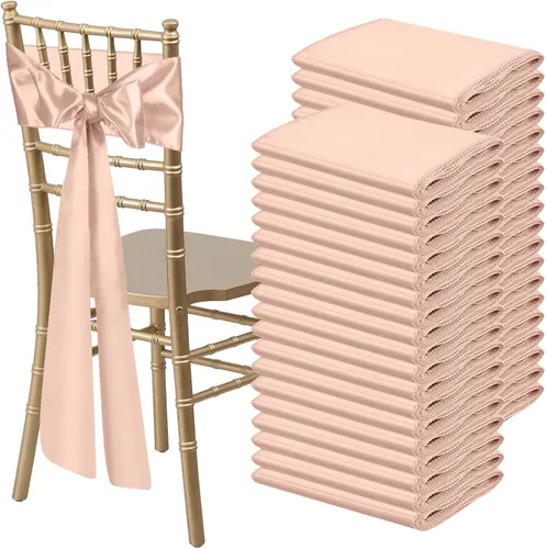 Miniatura 22 de 10 PCS Lazos de Satén Azul Bebé para Sillas Bandas Universales Cintas para Sillas Lazos Traseros para Bodas Fiestas Recepciones Eventos Banquetes