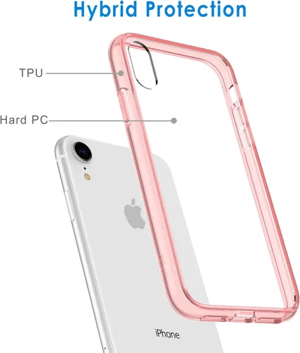 Miniatura 6 de JETech - Funda para iPhone XR de 15,5 cm, cubierta a prueba de golpes sin amarillamiento, parte trasera transparente antiarañazos (oro rosa)