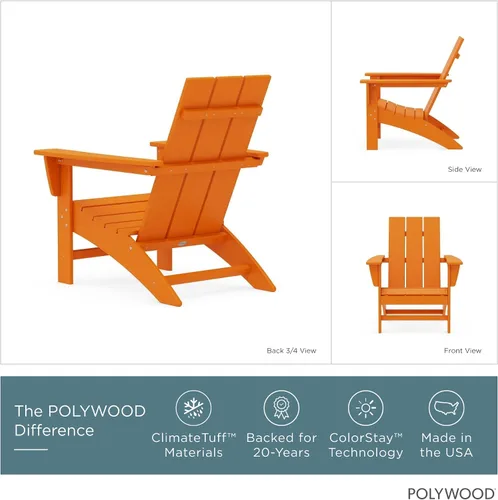 Miniatura 4 de Silla moderna tipo Adirondack. Adirondack de Polywood, Aruba. Mandarina