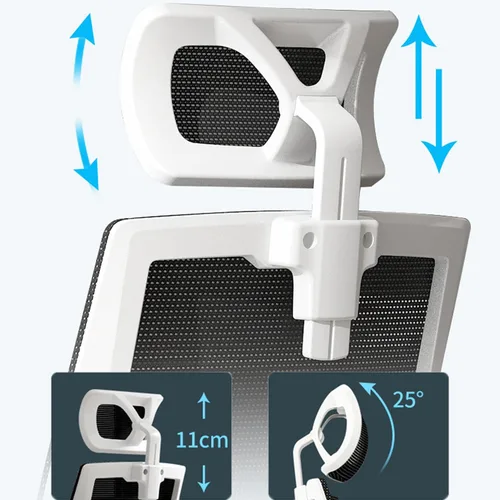 Miniatura 4 de Silla de oficina ergonómica de malla, silla de escritorio ejecutiva de computadora con respaldo alto con reposacabezas y reposabrazos abatibles