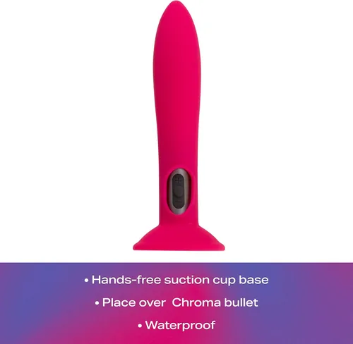 Miniatura 2 de JIMMYJANE Chroma Sleeve 1 - Funda vibradora con una base de ventosa manos libres, diseñada para vibrador Chroma Bala, silicona, sin látex, sin Rojo