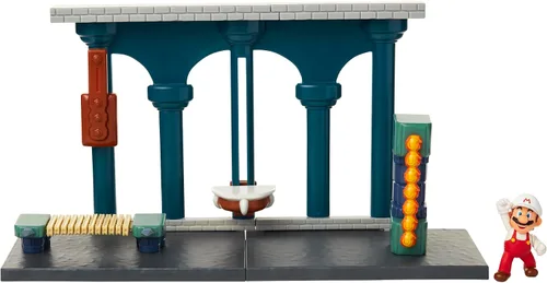 Miniatura 4 de Nintendo Super Mario Lava Castle Deluxe Play Set, incluye: figura de Mario de fuego de 2.5 pulgadas y características mecánicas, torre de bolas