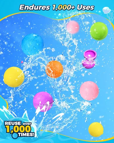 Miniatura 4 de SOPPYCID - Globos de agua reutilizables, sin látex, bomba de agua para piscina, sin atar, fácil llenado rápido, bolas de agua magnéticas