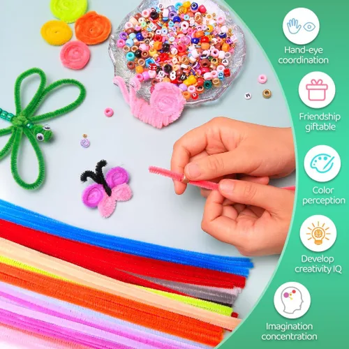 Miniatura 3 de IOOLEEM Limpiadores de tubería negros, tallos de chenilla para manualidades DIY y decoraciones de fiesta, suministros para arte y manualidades.