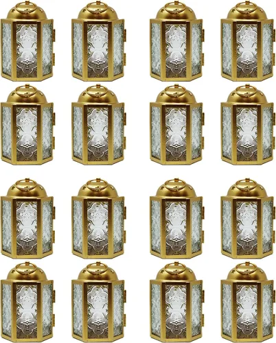 Miniatura 18 de VELA LANTERNS - Juego de 4 linternas para velas tea light, estilo mini marroquí, de 4.25" de tamaño pequeño, decorativas para mesa o colgar, metal
