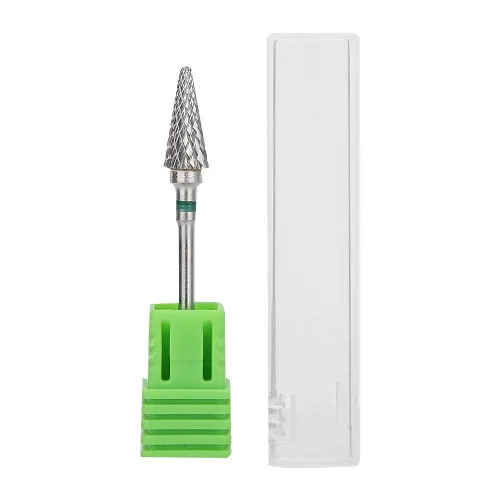 Miniatura 7 de Pongnas Broca de uñas de acero de tungsteno, brocas de manicura para manicura y pedicura eléctrica, accesorios de cabeza de molienda (verde)