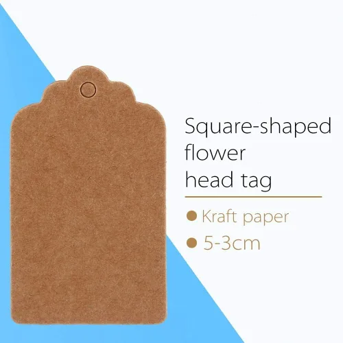 Miniatura 2 de Etiquetas para envolver regalo de 2.0 x 1.2 in, 100 etiquetas de regalo de papel kraft para cumpleaños, tarjeta de nombre en blanco para boda
