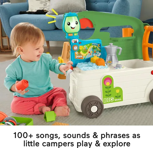 Miniatura 4 de Fisher-Price Juguete de Bebé a Niño Pequeño Laugh & Learn 3-en-1 Caminador y Centro de Actividades Camper Portátil con Smart Stages para Edades