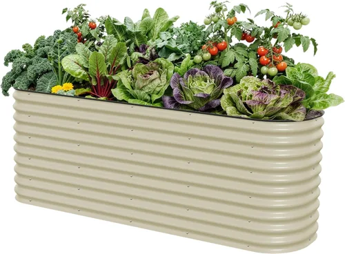 Miniatura 38 de Vego garden Jardinera elevada redonda de 32 pulgadas de alto y 42 pulgadas para jardín, para verduras, flores, patio, gris moderno