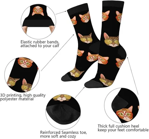 Miniatura 3 de AOYEGO Calcetines divertidos con guirnalda de bombillas brillantes, calcetines casuales novedosos, diseño de color de contraste para mujeres