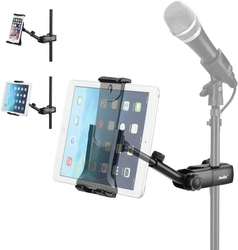 Miniatura 8 de Moukey Soporte ajustable para tablet con clip para teléfono compatible con soporte de micrófono y soporte de música, compatible con todos los iPad