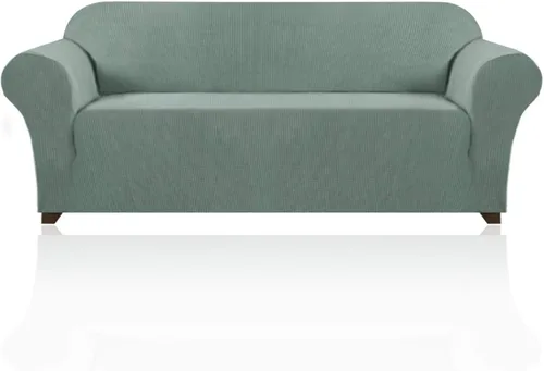 Miniatura 64 de PrinceDeco Funda elástica para sofá de 3 cojines, protector de muebles con parte inferior elástica antideslizante, apta para perros