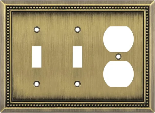 Miniatura 44 de Henne Bery Sunken Pearls - Placa de pared decorativa resistente para interruptor, cubierta para tomacorrientes (doble dúplex, níquel satinado)