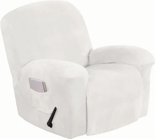 Miniatura 12 de Aedlcal Fundas para sofá reclinable, 10 piezas, fundas de sofá reclinable de felpa de terciopelo con consola central, con bolsillo lateral