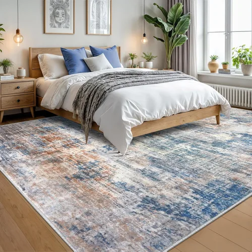 Miniatura 905 de IOHOUZE Alfombra abstracta lavable de 3 x 12 pies para pasillos, antideslizante para cocina, camino de entrada de lana sintética para interiores