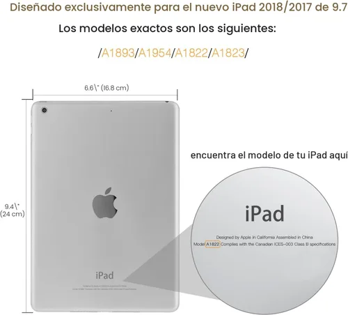 Miniatura 2 de MoKo Funda para iPad 9.7 2018/2017 de 5ª / 6ª Generación - Funda delgada y ligera con soporte para Smartphone con parte trasera translúcida
