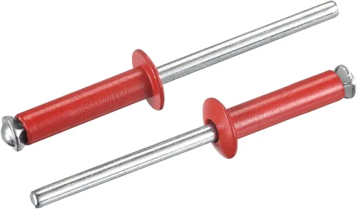 Miniatura 30 de uxcell Remaches ciegos de aluminio, 0.157 in x 0.236 in (5/32 pulgadas x 15/64 pulgadas), remache de extremo abierto, cabeza redonda plana para unir