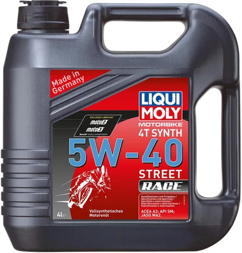 Liqui Moly Motorbike 4T Synth 5W-40 Street Race | Aceite de motor completamente sintético | 4 litros | SKU: 20076