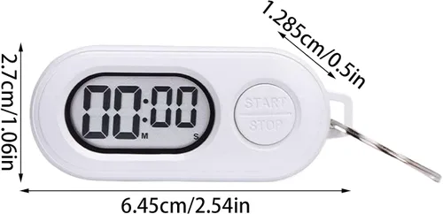 Miniatura 2 de Paquete de 2 llaveros temporizadores, temporizador digital de cuenta regresiva, reloj de contador de tiempo para deportes al aire libre con diseño