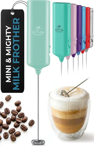 Miniatura 24 de Mini y Poderoso Espumador de Leche de Mano – Potente Espumador de Café de Mano, Mezclador de Bebidas Operado con Pilas – Tamaño de Bolsillo Compacto