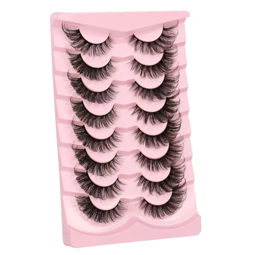 Miniatura 4 de Pestañas postizas de ojo de gato, aspecto natural, pestañas 3D de visón sintético, pestañas postizas de ojo de zorro, 8 pares