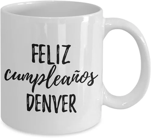 Miniatura 2 de Feliz Cumpleanos Denver Mug Spanish Happy Birthday Personalized Name Gift Coffee Tea Cup 11 oz