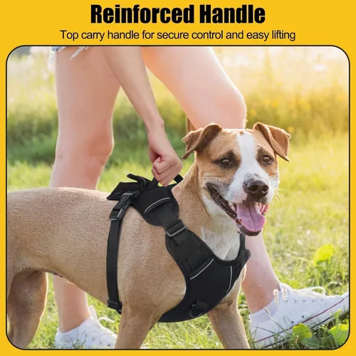 Miniatura 5 de Arnés para perros de tamaño pequeño, arnés de chaleco para perro sin tirones con asa de fácil control, arnés ajustable reflectante para perros que