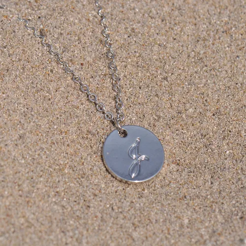 Miniatura 5 de AOLO Personalized Birthstone Initial A Necklace Engraved Disc Danity Pendant Necklaces Silver