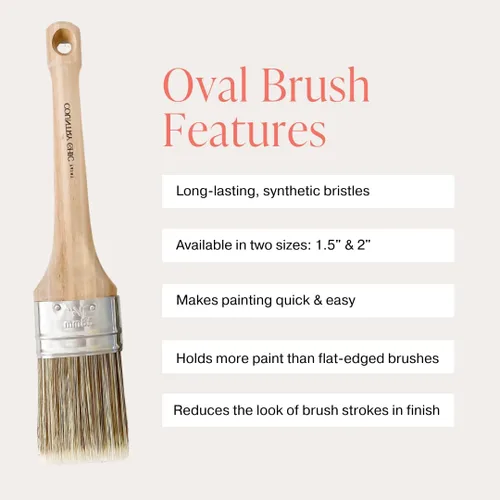 Miniatura 2 de Pincel de pintura estilo tiza – Pincel ovalado con cerdas sintéticas para una aplicación suave de pintura de muebles con pinceladas mínimas, sin