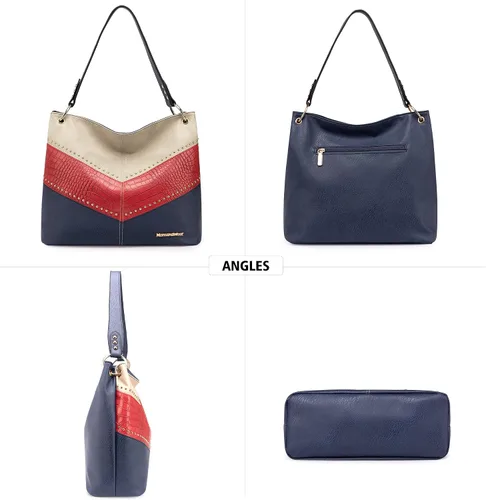 Miniatura 4 de Montana West Bolso Hobo para mujer con asa superior y bolsillos con cremallera