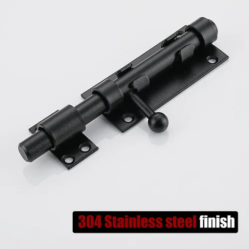 Miniatura 4 de JQK Pestillo de puerta de perno deslizante negro, 6.3 pulgadas (grosor 0.094 in) Perno de barril de acero inoxidable 304 resistente con orificio