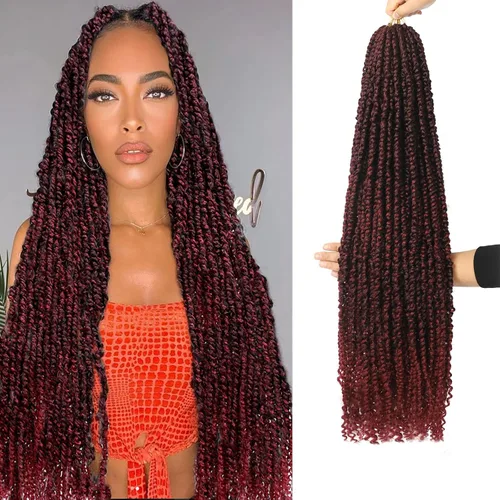 Miniatura 22 de Cabello Corto PassionTwist de 8 Pulgadas Cabello Pre-retorcido Passion Twists Cabello de Ganchillo Pre-enrollado Cabello Rizado de Ganchillo para 1b