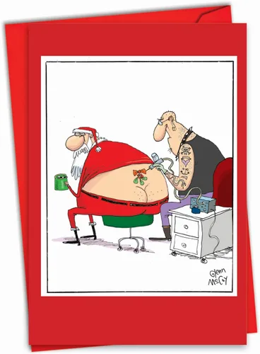 Miniatura 12 de NobleWorks Divertida tarjeta de felicitación de Navidad con sobre de 5 x 7 pulgadas (1 tarjeta) Feliz Navidad, días libres de accidentes, C8741XSG