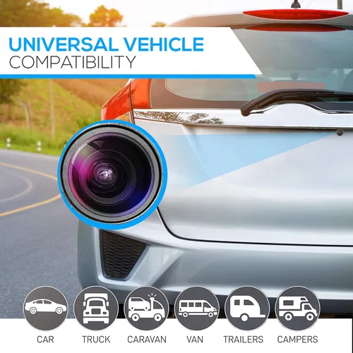 Miniatura 2 de Pyle - Cámara universal delantera y trasera para salpicadero, 580 x 540 píxeles, compacta mini cámara de respaldo para automóvil con visión