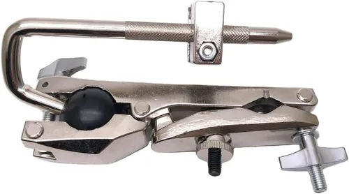 Miniatura 9 de Soporte de campana de abrazadera de tambor de montaje soporte de abrazadera para bloques de mermelada pandereta platillo negro acero recubierto