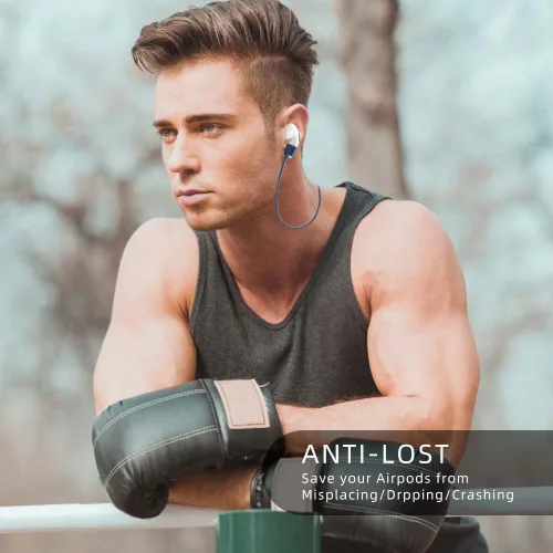 Miniatura 6 de Correas magnéticas antipérdida para AirPods, paquete de 4, cuerda de cuello de silicona suave con diseño ultra fuerte y magnético, compatible