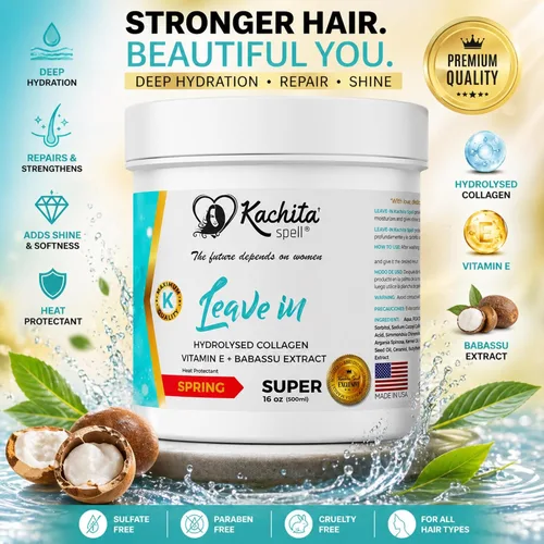 Miniatura 9 de Kachita Spell Nuevos rizos fabulosos y perfectos sin enjuague con crema de queratina hidrolizada añadidos 16 mechones fabricados en Estados Unidos