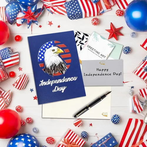 Miniatura 4 de GREETING ART Tarjeta desplegable 3D del 4 de julio, 4 de julio, tarjetas del día de la independencia, tarjeta del 4 de julio, tarjetas de veteranos