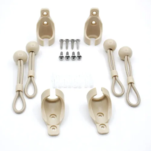 Miniatura 5 de Kit elástico universal para sombrillas, persianas enrollables opacas (color beige oscuro, kit de 2 unidades)