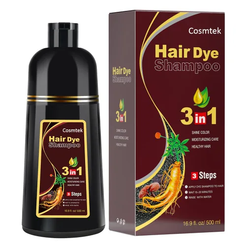 Miniatura 9 de Champú de tinte negro para cabello gris, champú semipermanente para mujeres y hombres, 3 en 1 (16.9 fl oz)