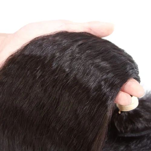 Miniatura 9 de Kerriana Paquetes de cabello humano lacio rizado, rizado lacio cosido 100% sin procesar brasileño 3 paquetes 10 pulgadas 12 pulgadas 14 pulgadas