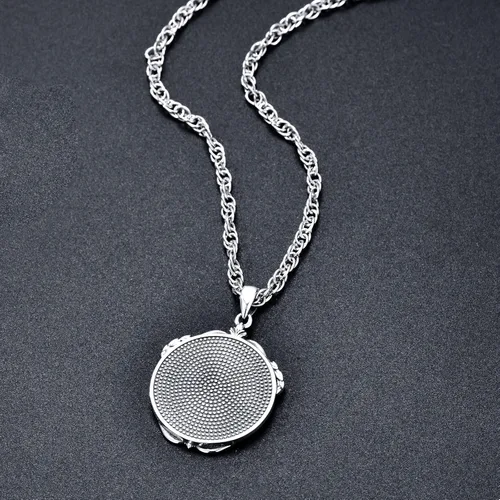 Miniatura 135 de CEKAMA - Collar de plata de ley 925 con dije de amuleto para hombres y mujeres, con cadena de 0.098 in, 22 pulgadas + 2 pulgadas