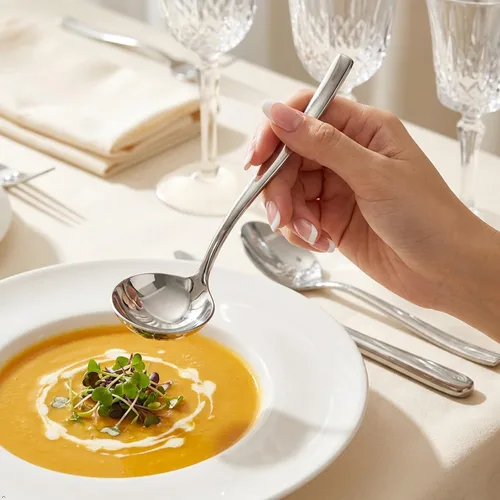Miniatura 5 de Cucharón de sopa de acero inoxidable de 3 piezas, cucharón de salsa