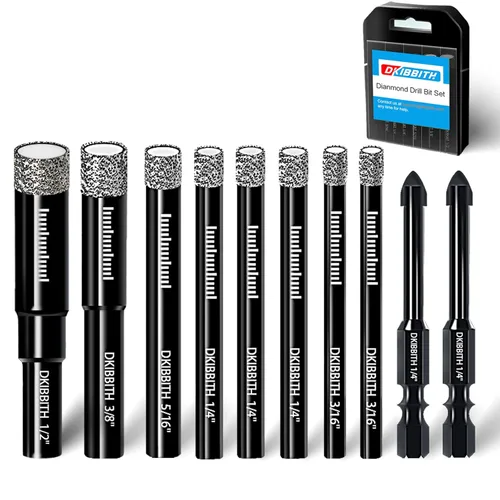 Miniatura 13 de Juego de 3 brocas de núcleo de diamante de 5/8", brocas para azulejos de 16mm para cerámica, porcelana, mármol, granito, azulejos, piedra, ladrillo